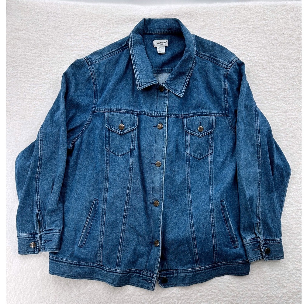 Bridgewater‎ Studio Vintage Womens 28W Denim Jean Jacket Medium Wash Blue Cotton